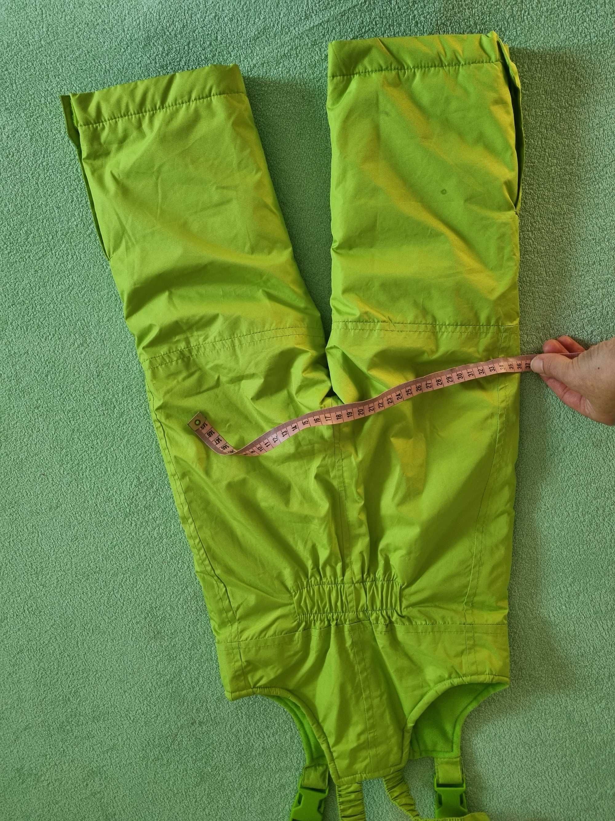 Spodnie seledyn narciarskie dziecięce rozmiar 86-92