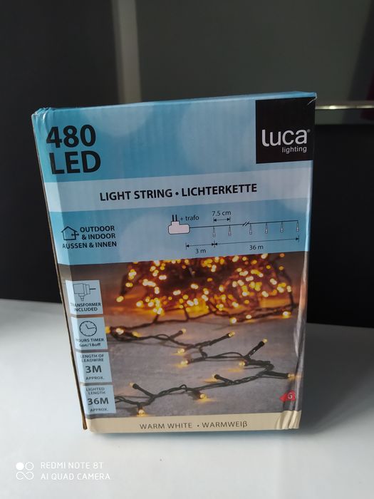 Lampki 480led białe ciepłe