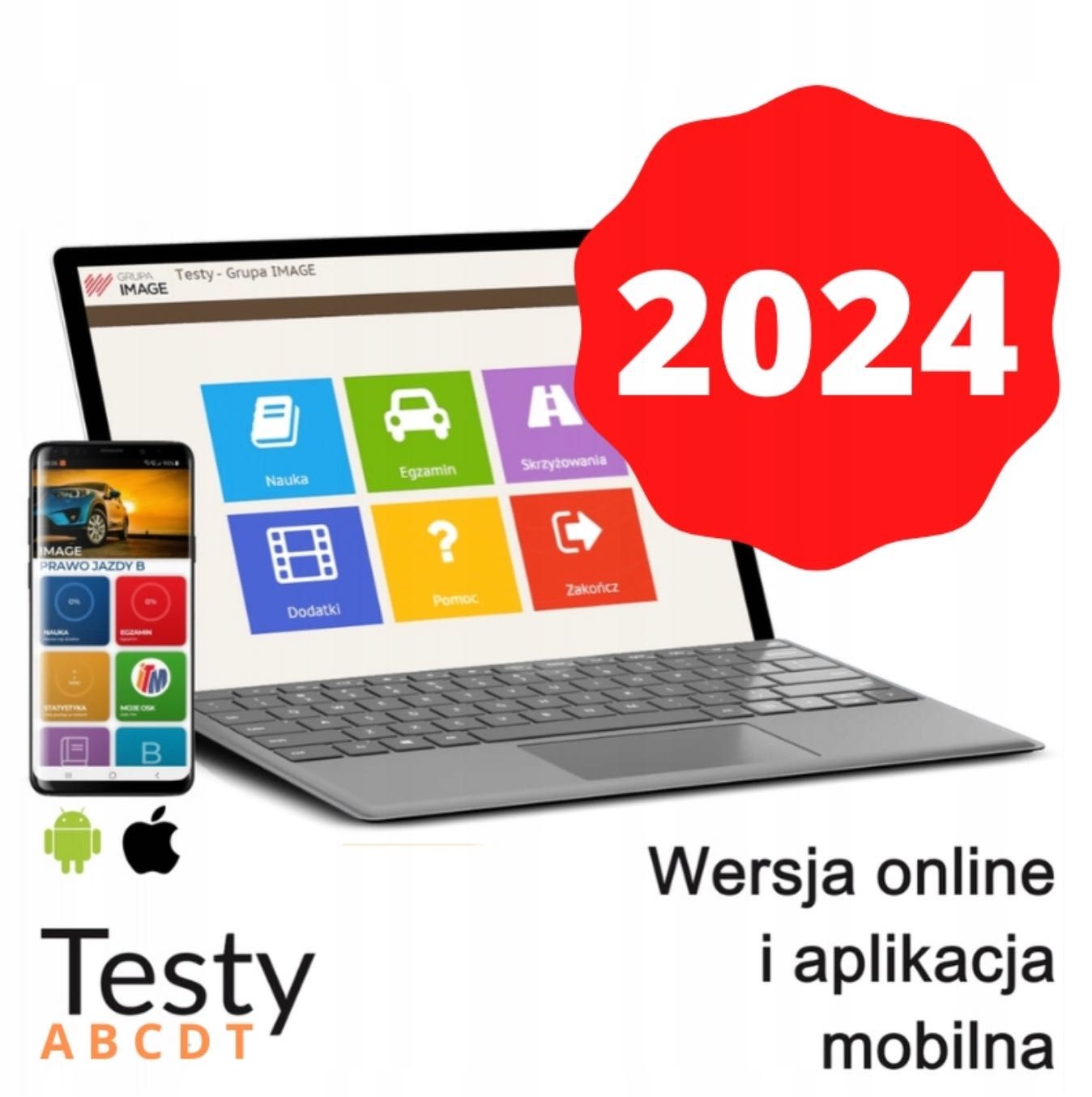 E TESTY kat. A, B, C, D, T 90 DNI + BONUS online na 2024 rok!