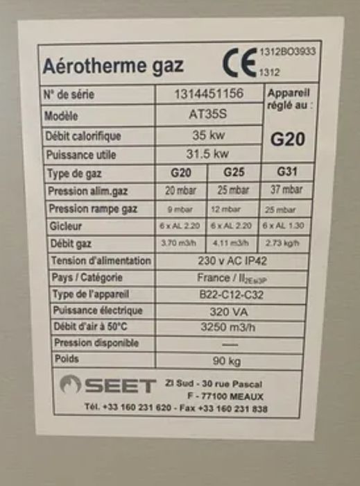 Aquecedor industrial a gaz