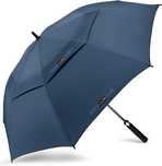 Wodoodporny Parasol Golfowy XXL 137cm, Automatyczny z Pokrowcem Granat