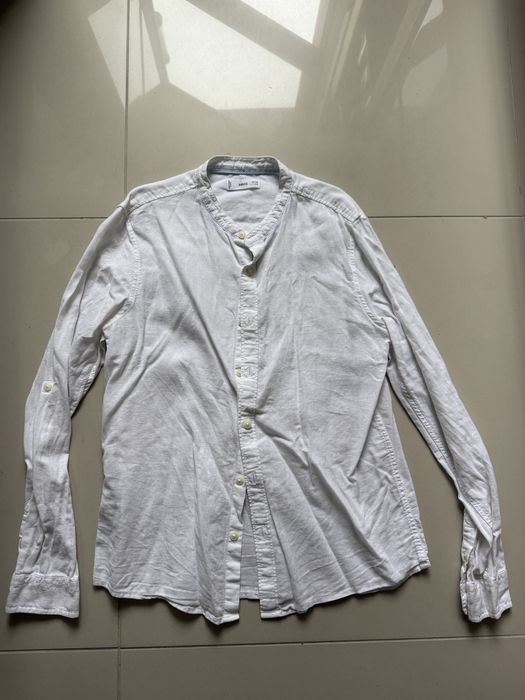 Koszula ze stójką MANGO biała bez kołnierzyka rozmiar 164