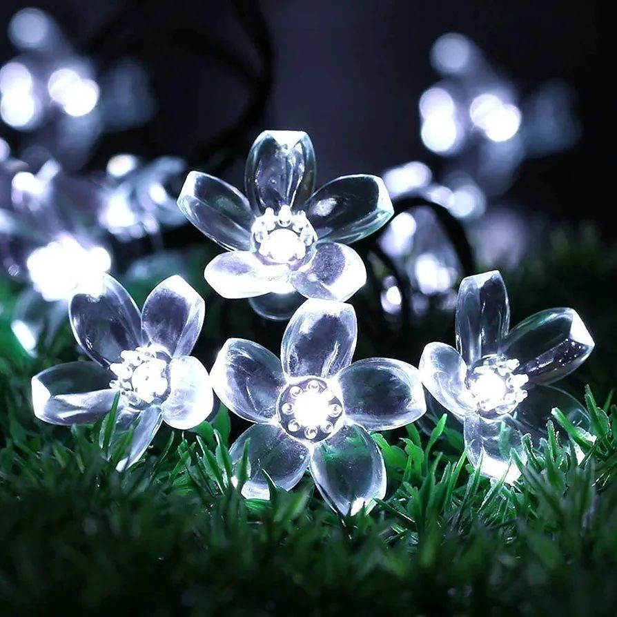Гирлянда 9.5м 50 Led на солнечной панели сакура