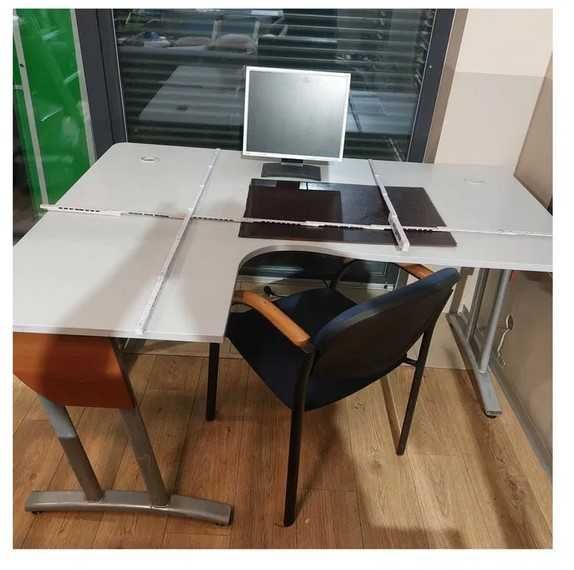 Biurko menadżerskie 120x120x80 stabilne wyprofilowane przelot na kable