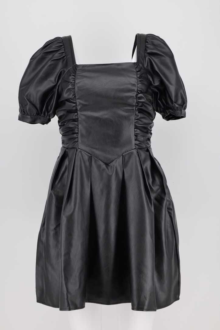 Sukienka czarna ze skóry ekologicznej Nowa NA-KD 34