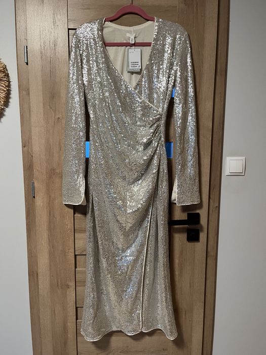 H&M sukienka cekinowa M Nowa cekiny wesele sylwester