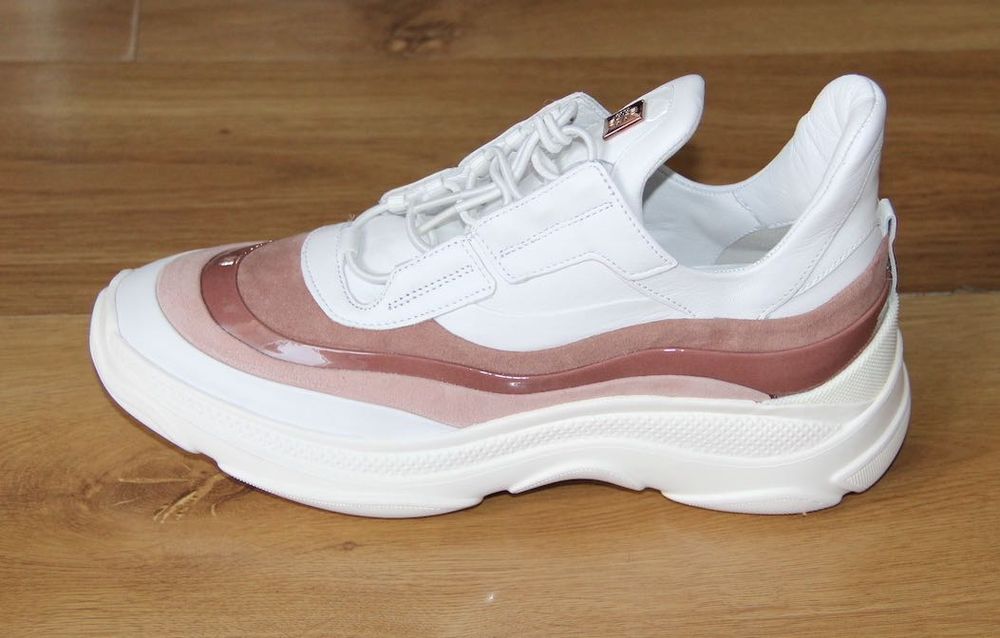 HOGL skóra skórzane trampki sneakersy białe 39 6 bezowe sportowe