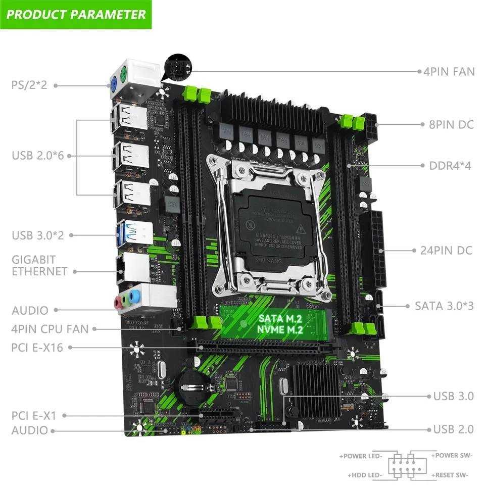 MACHINIST X99-PR9 (LGA2011-3, DDR4-2400, USB 3.0, PCI-E 3.0, NVMe 1.3)