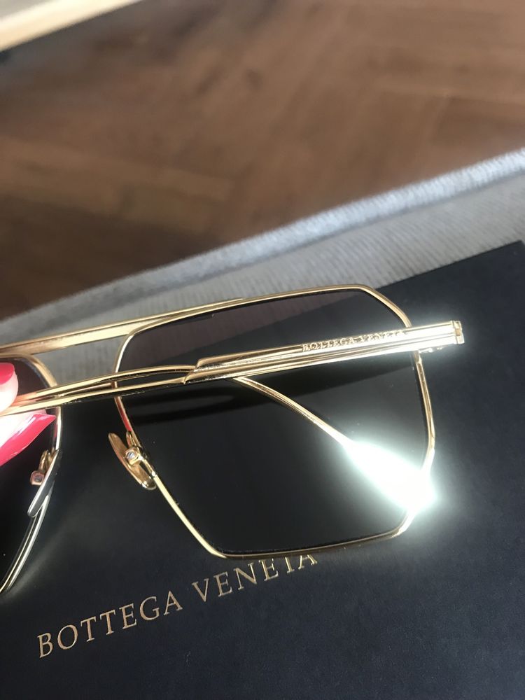 Okulary Bottega Veneta brąz złoto
