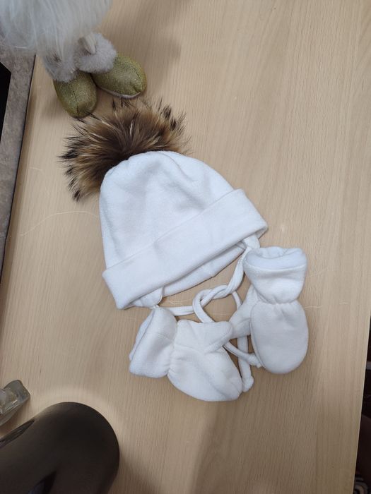 Набір шапка дитяча зимова рукавички шарф 1-1,5 роки