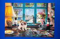 Puzzle Ravensburger The Puzzler's Deck 1000 el kompl koty widok