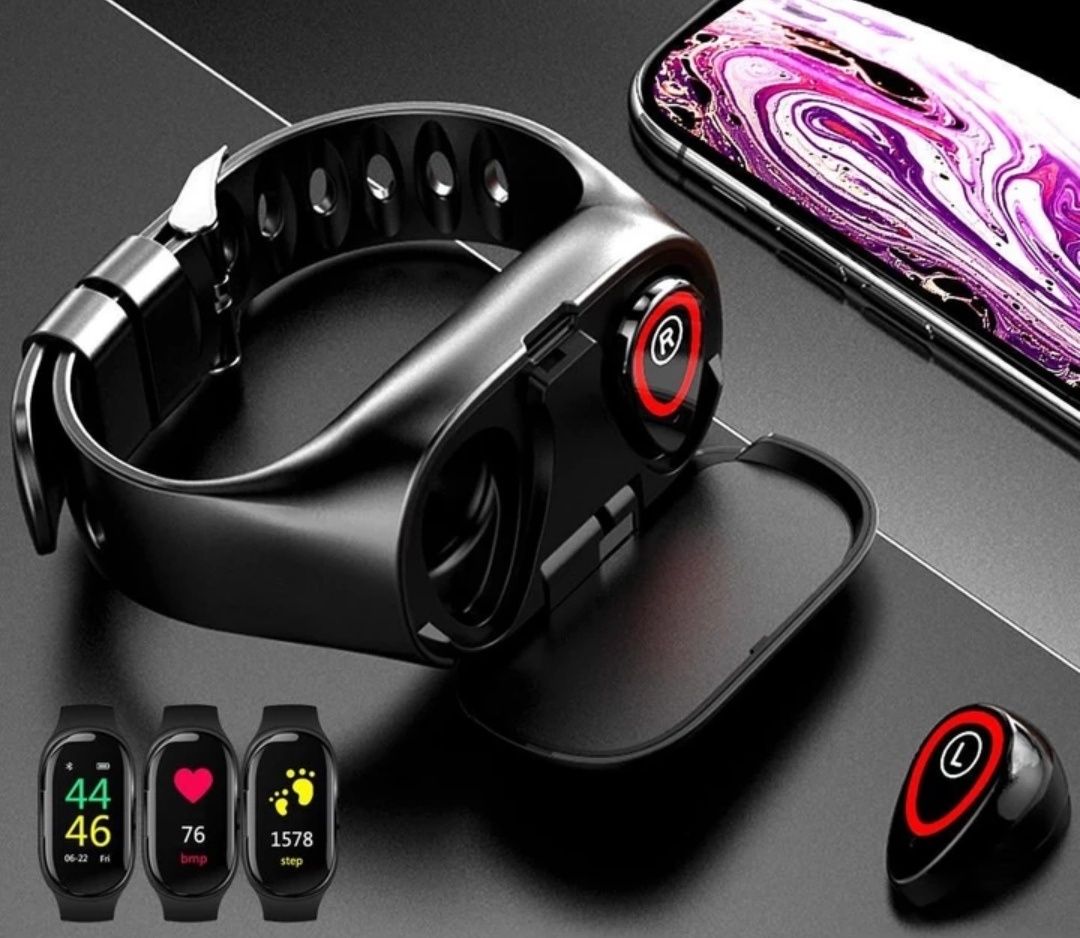 Auriculares sem fio + relógio