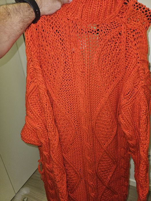 Casaco de lã mulher vermelho marca francesa novo