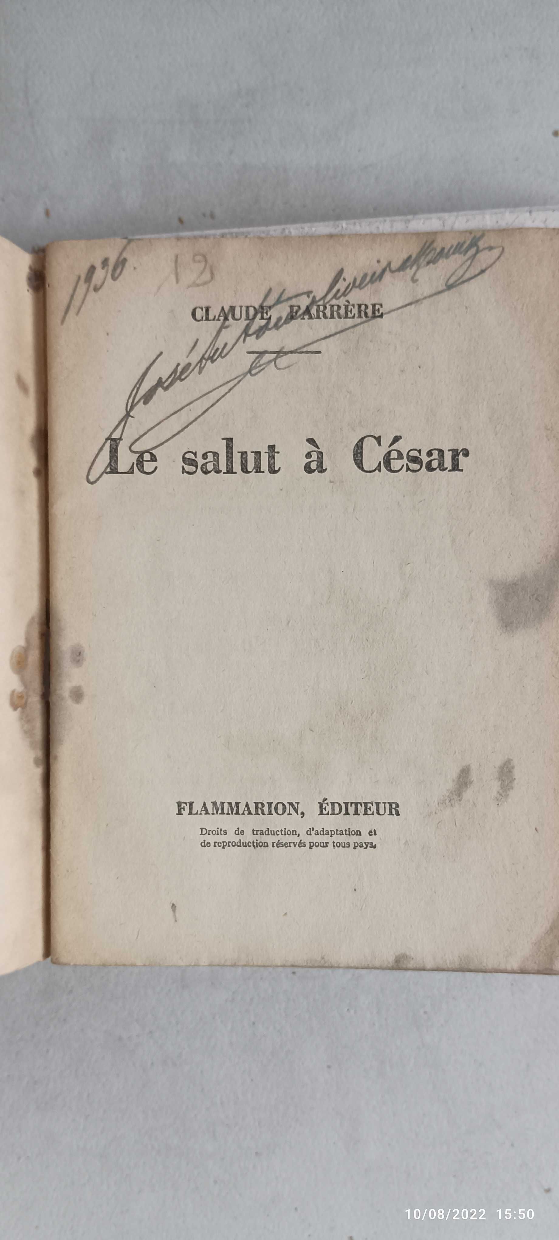 Livro PA-2 - Claude Farrére - Le Salut á César