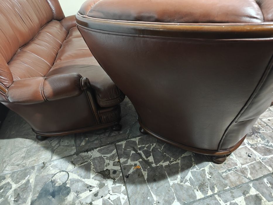 Sofa fotele skórzane komplet