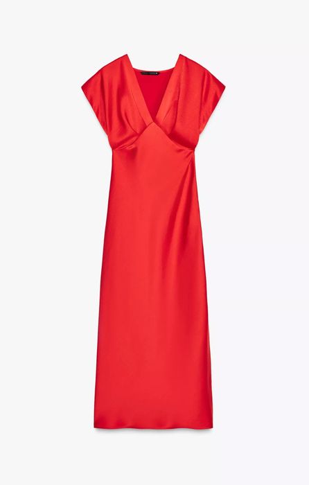 Плаття атласне червоне Zara xs
