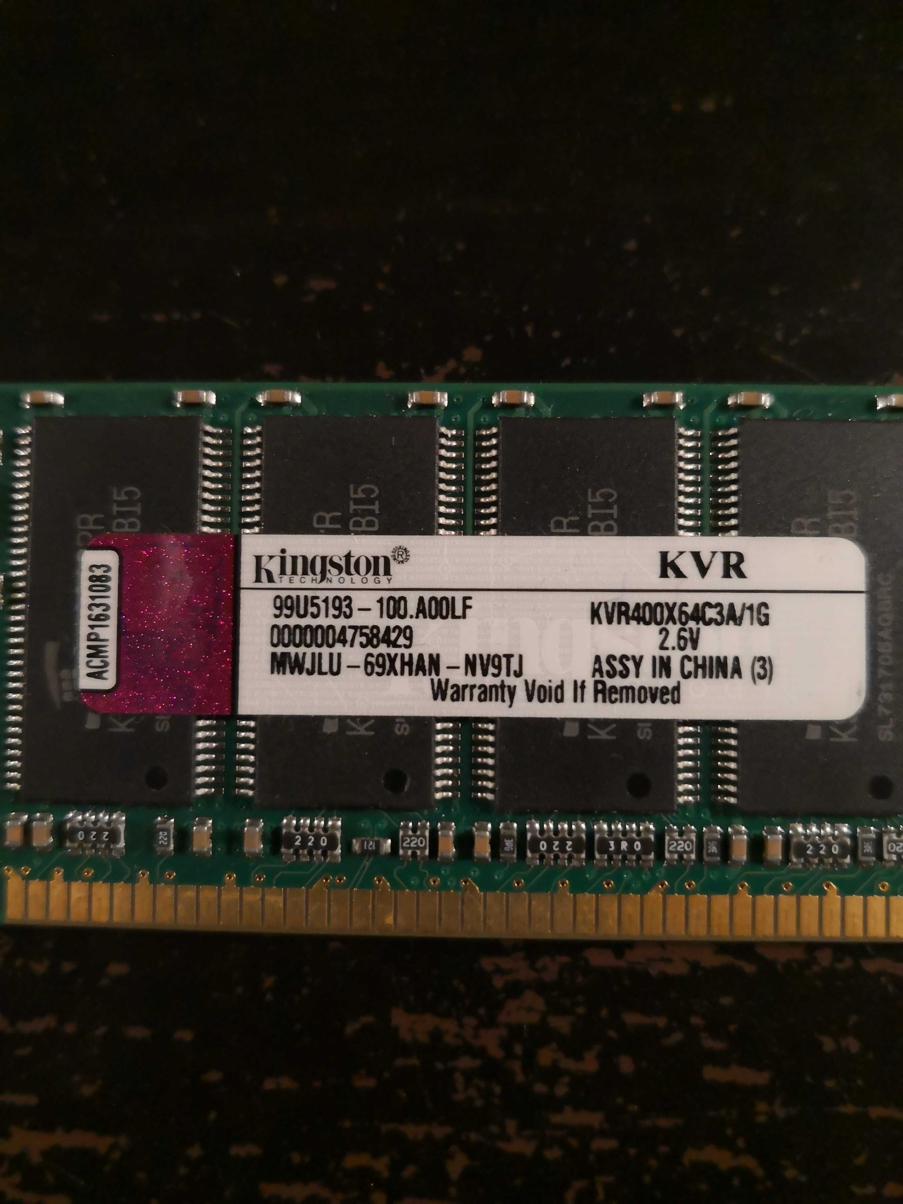 Memória KVR400X64C3A/1G | 1GB 128M x 64-Bit DDR400