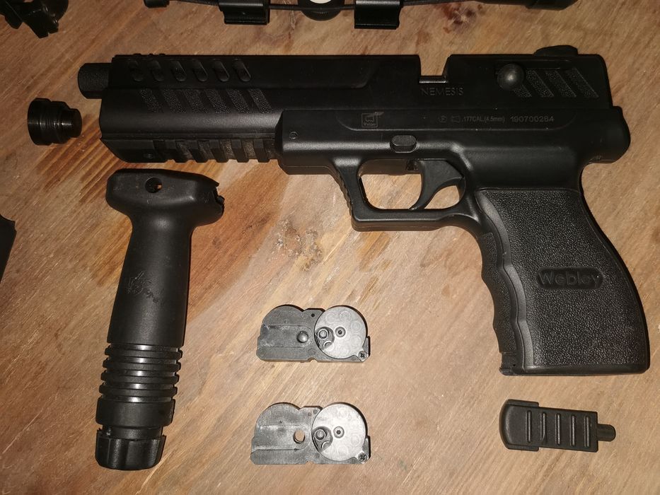 Webley Nemesis 4.5mm 177 pistola de ar Com muitos extras