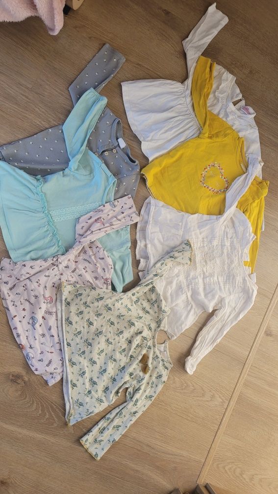 7 bluzek z długim rękawem Zara, H&M, Cool Club, Lupilu, So Cute 80