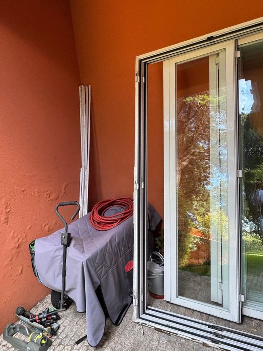 3 portas duplas de alumínio lavado