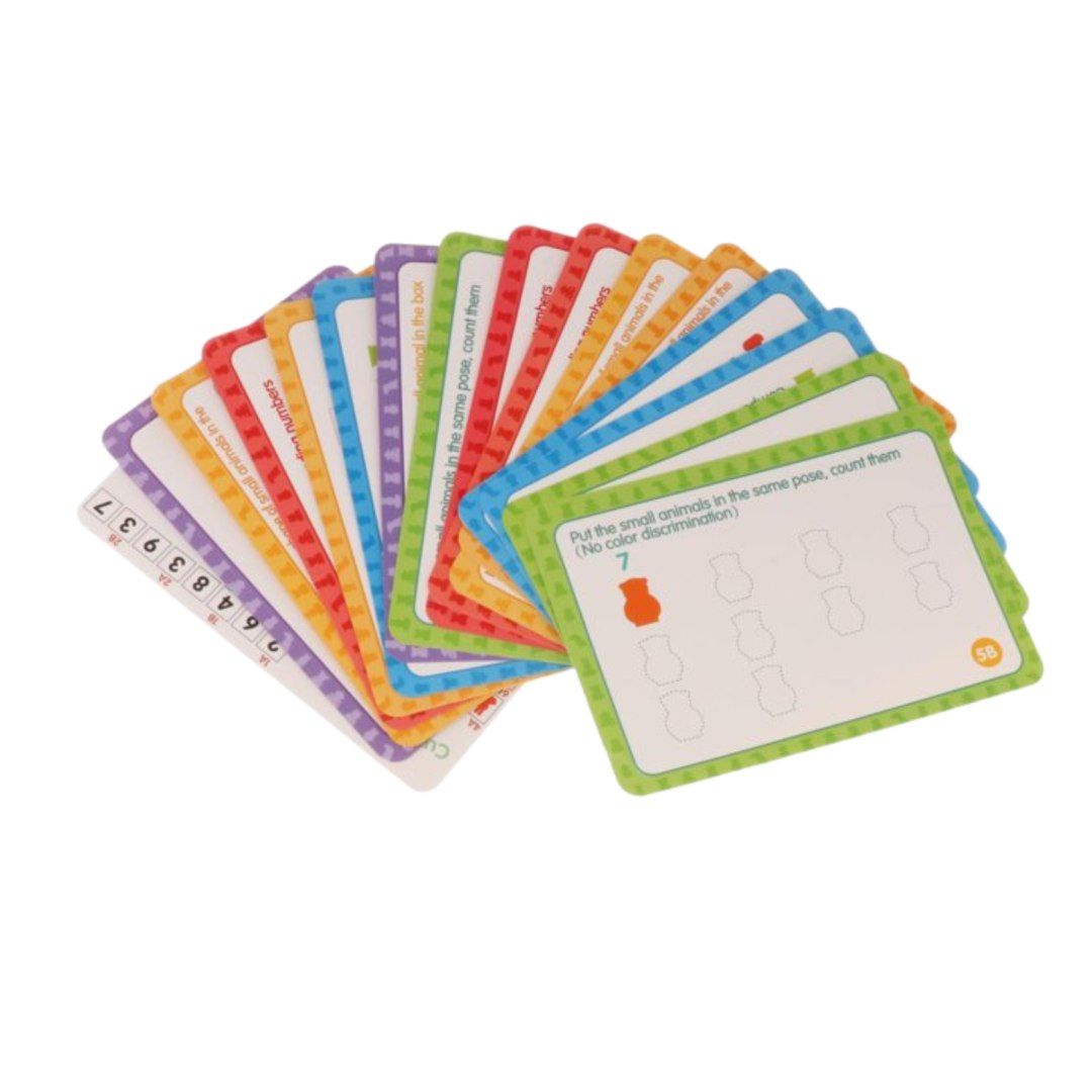 edukacyjny nauka liczenia kolorów gra montessori sorter karty
