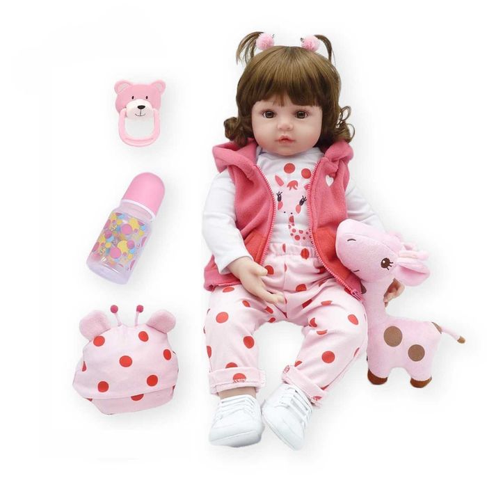 Кукла Реборн (Reborn Doll) 47 см с жирафиком