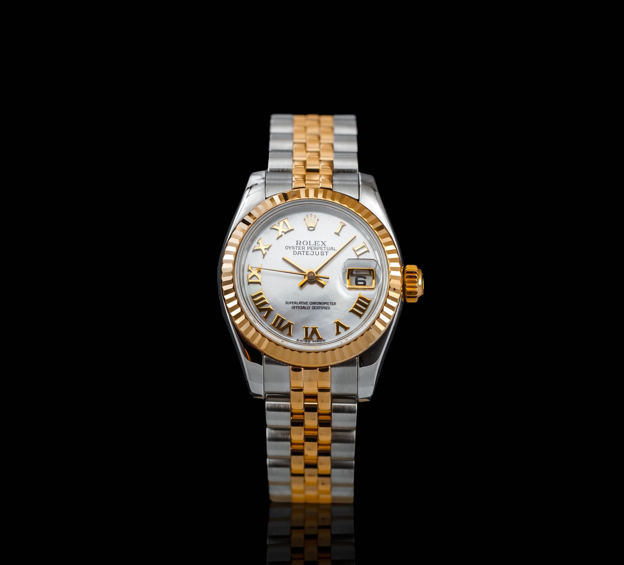 Rolex Datejust 26 tarcza z masy perłowej o rzymskich indeksach