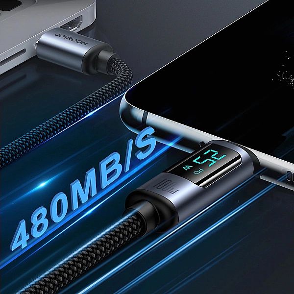 Kabel USB C - USB C 100W 1.2m z wyświetlaczem LED Joyroom S-CC100A16 -