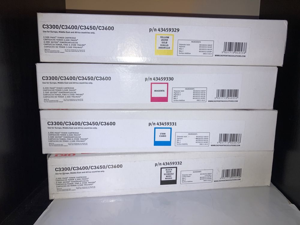 genuine toner cartridge oki czarny, magenta, żółty, niebieski