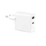 Ładowarka sieciowa Puro 25W Power Delivery USB-A USB-C - biała