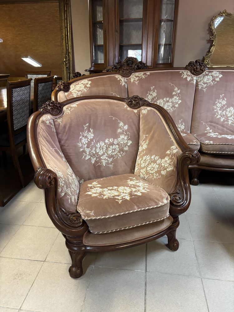 Włoski Komplet Wypoczynkowy 411 mega sofa 2 fotele meble stylowe