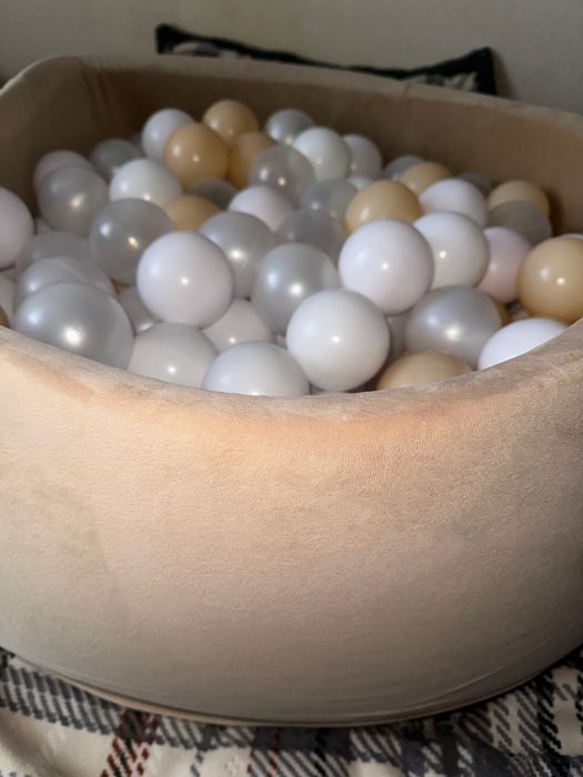Сухий басейн Плюш Велюр Бежевий + 200 кульок