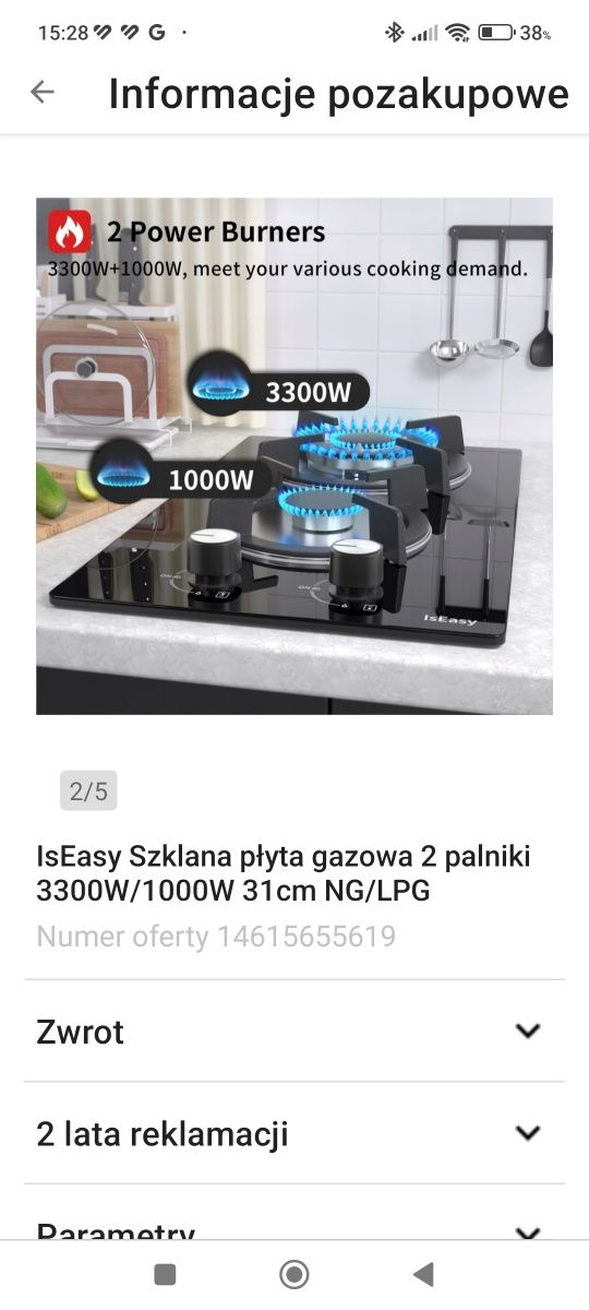 Płyta grzewcza gazowa