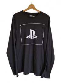 Czarna cienka bluza męska longsleeve Play Station rozmiar XL bawełna