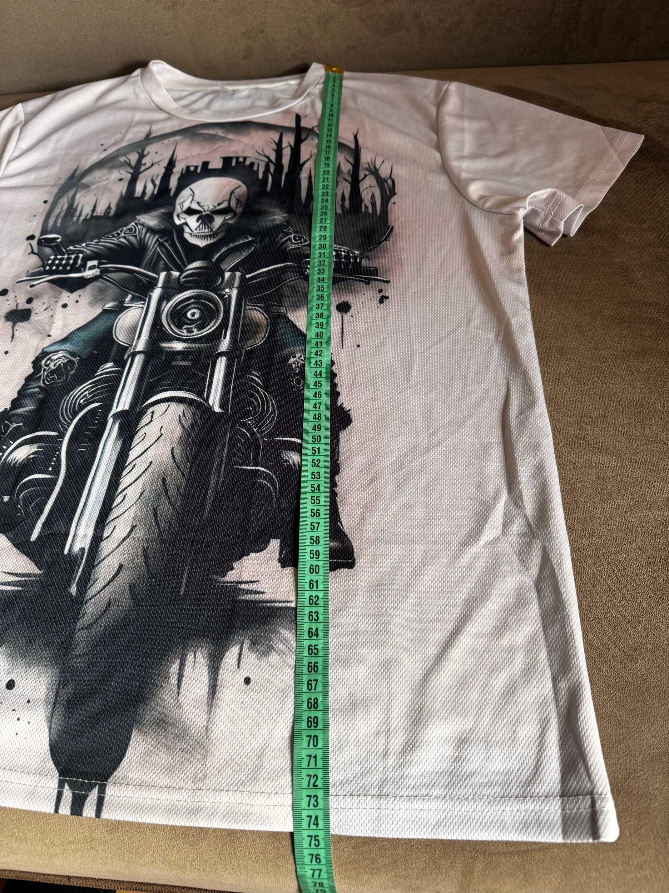 Koszulka, t-shirt męski motocyklowy z nadrukiem, r XL-nowa bez metki