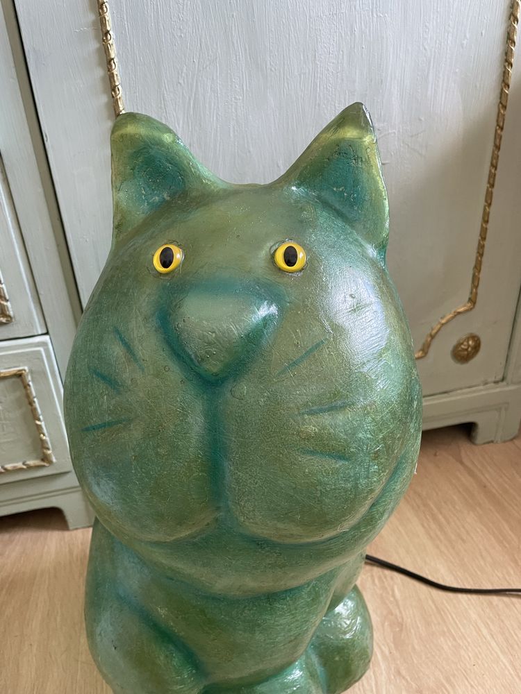 Candeeiro mesa verde gato
