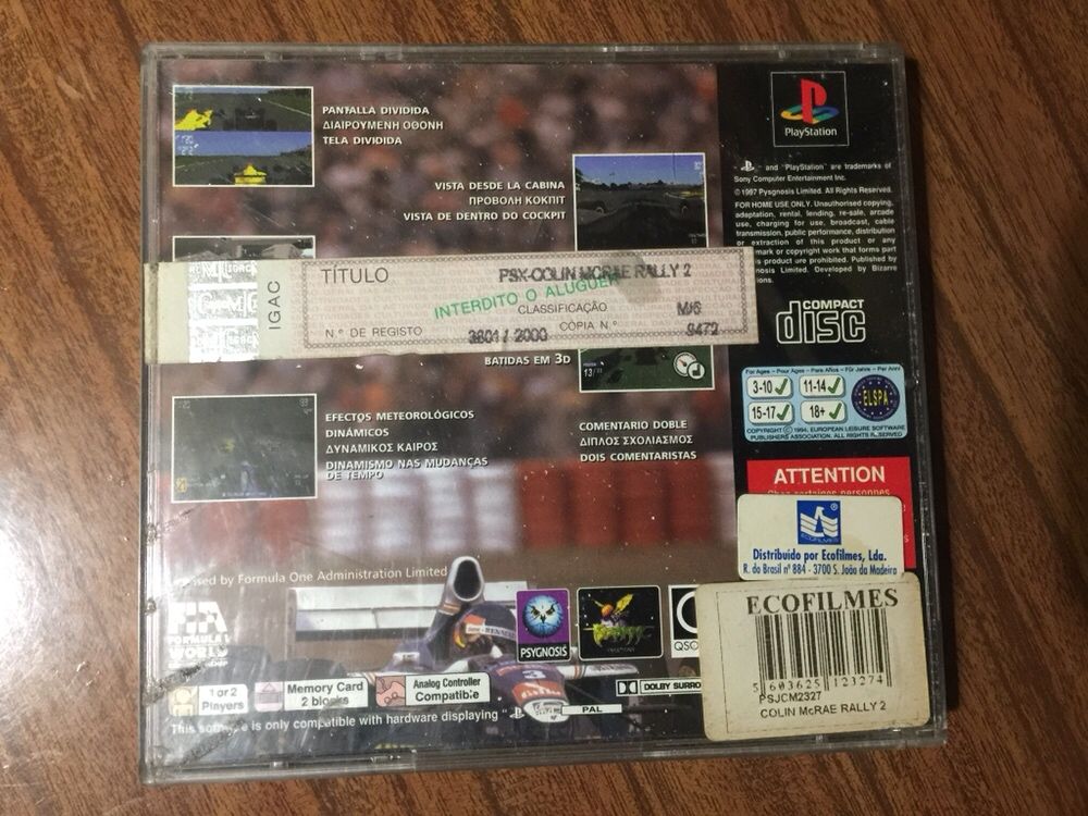 Jogo PlayStation 1 Fórmula 1 97