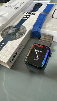 Apple Watch 45 mm seria 7 NIEBIESKI + dodatki GRATIS