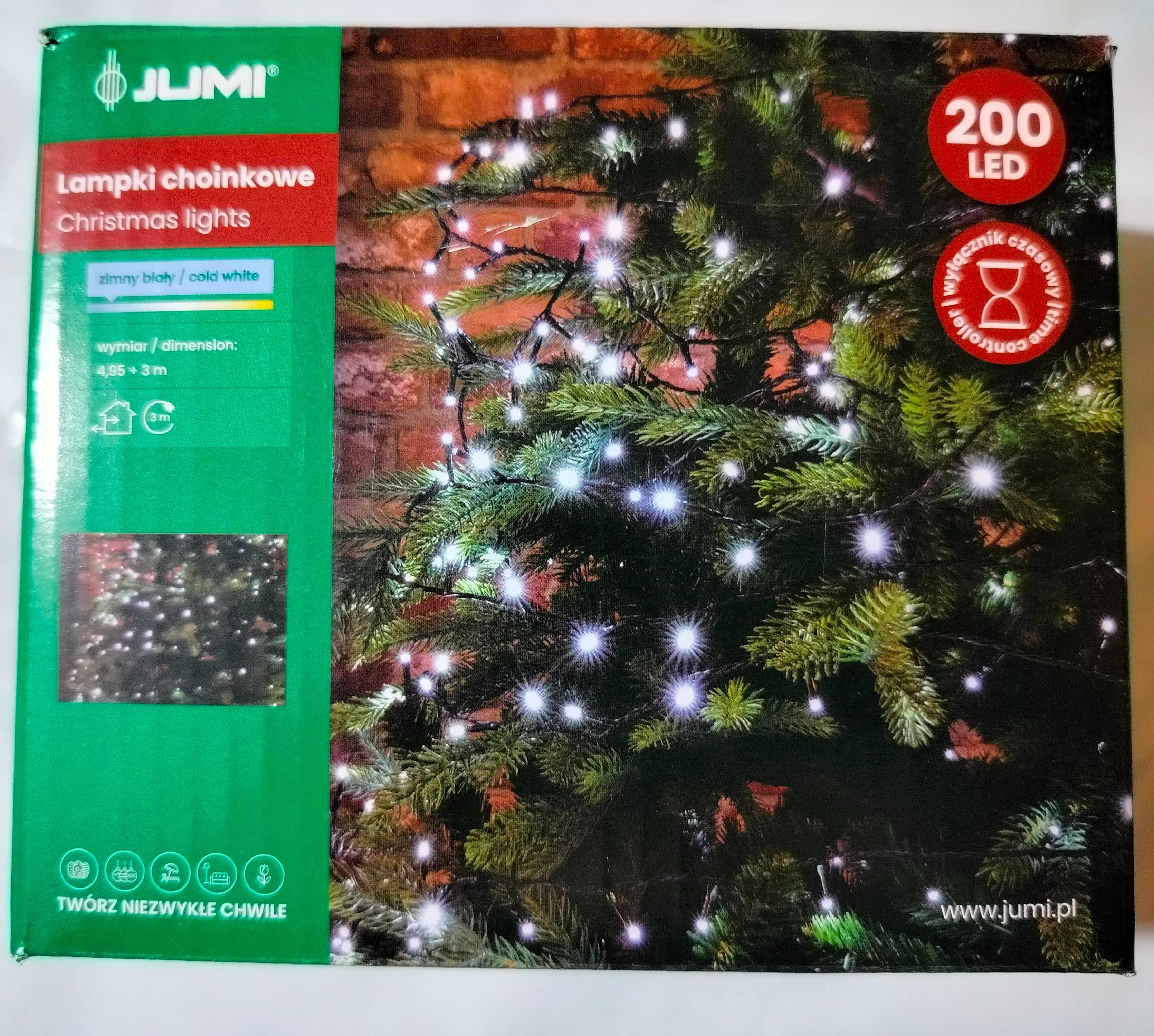 lampki choinkowe światełka Jumi LED zimne białe do wewnątrz zewnątrz