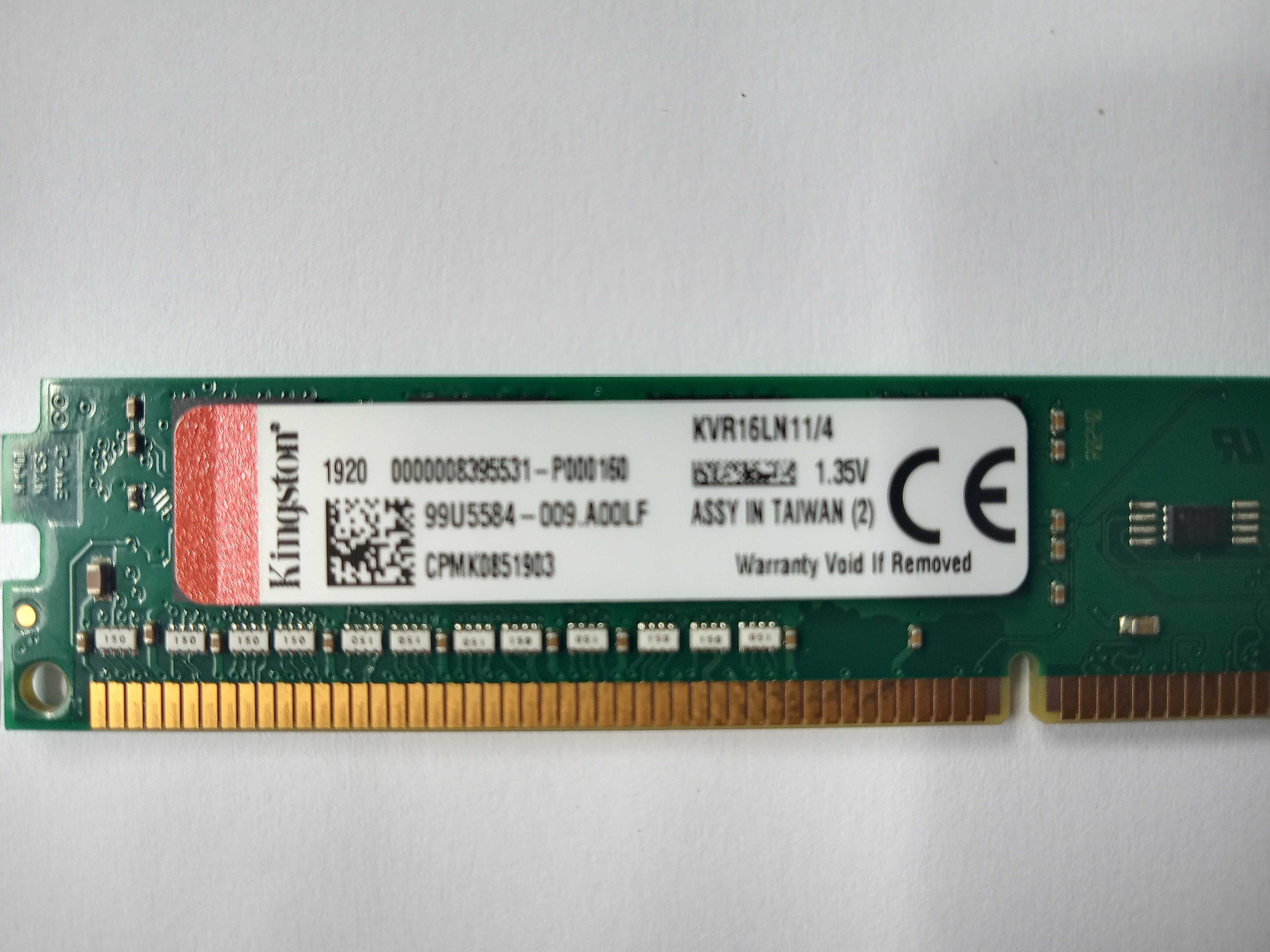 Оперативна пам'ять Kingston 4 GB DDR3 1600 MHz (KVR16LN11/4) б/в