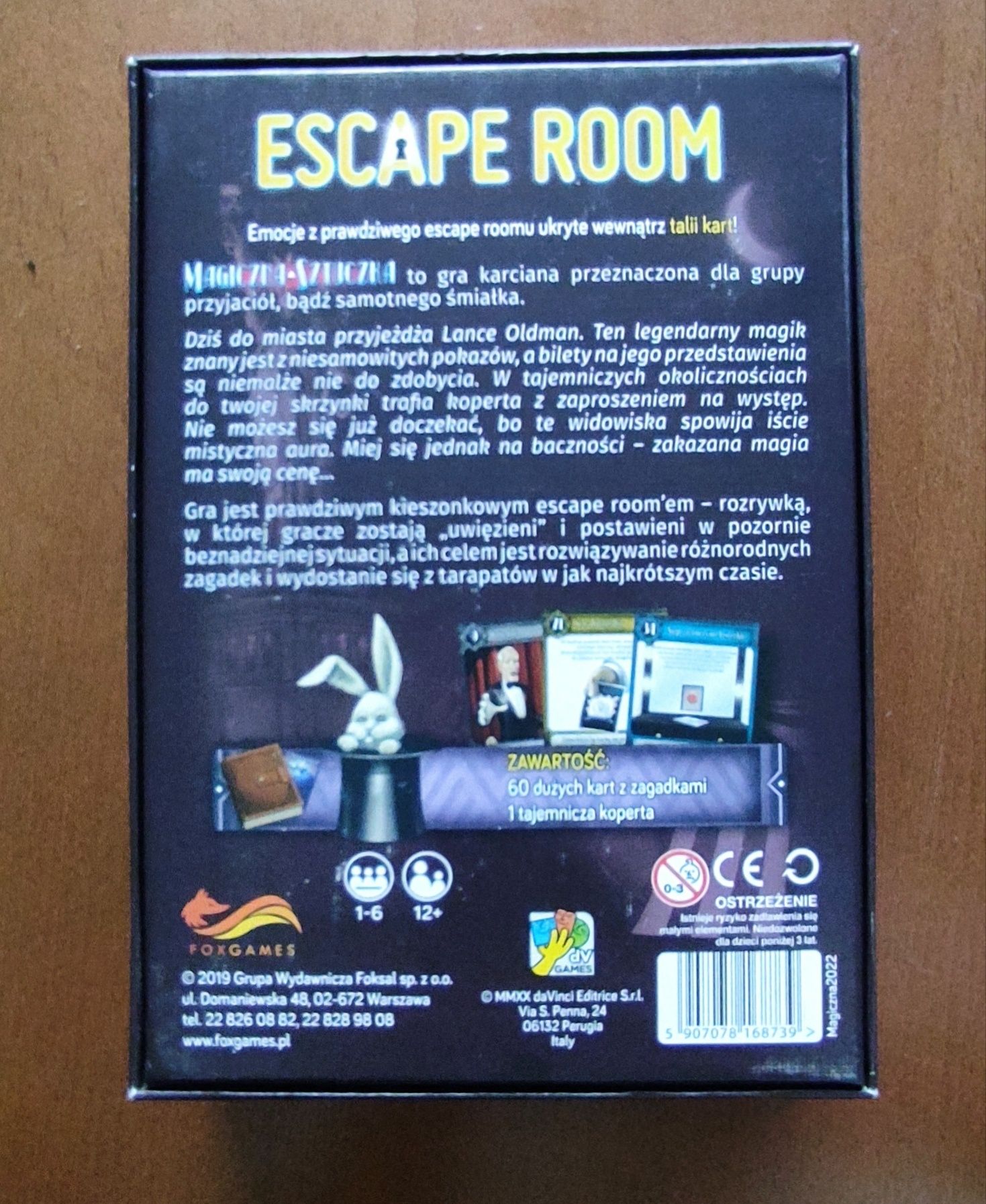 Gra escape room magiczna sztuczka