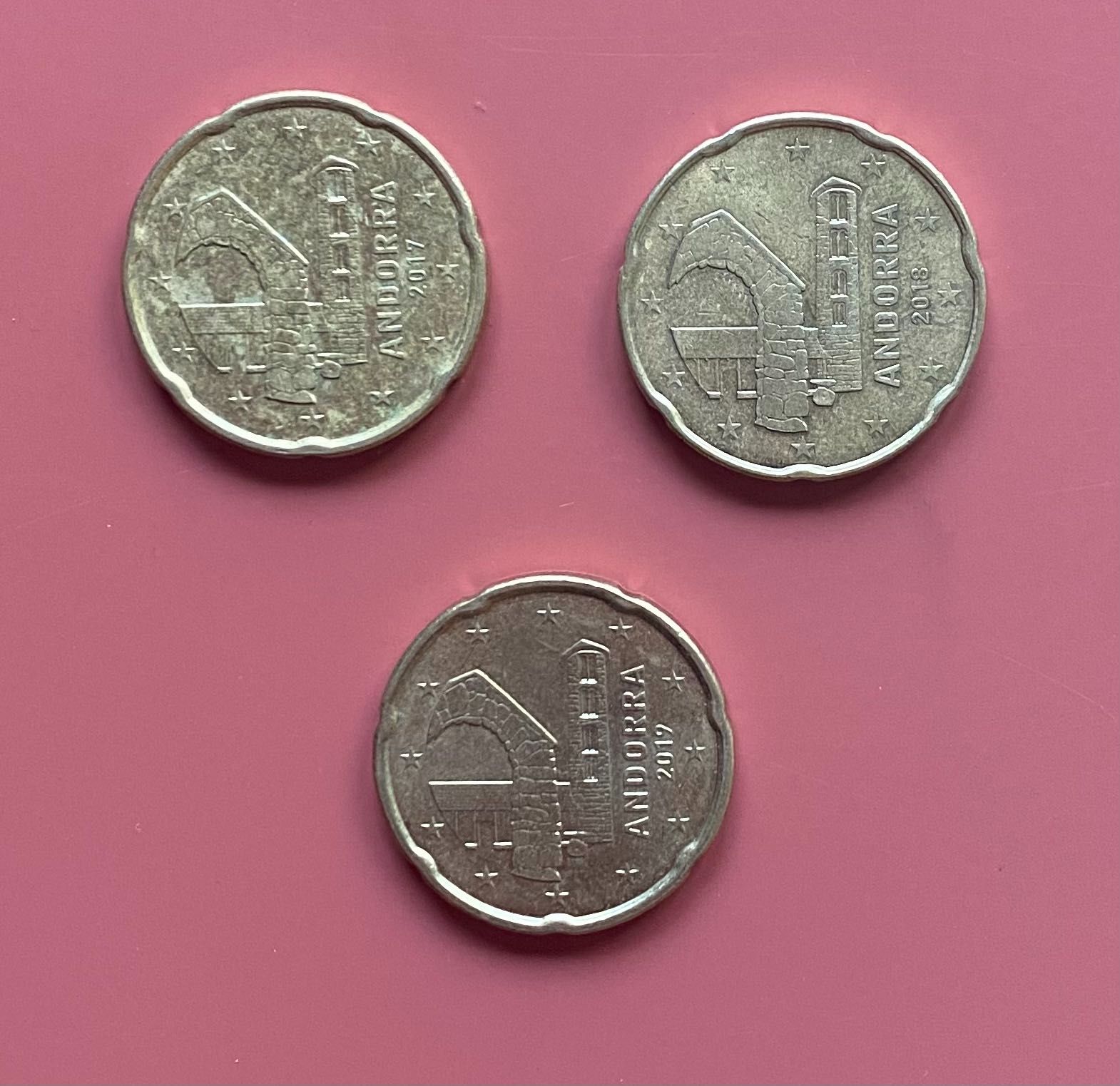 Coleção de Moedas - Andorra - 2€ / 1€ / 10 , 20 e 50 cêntimos