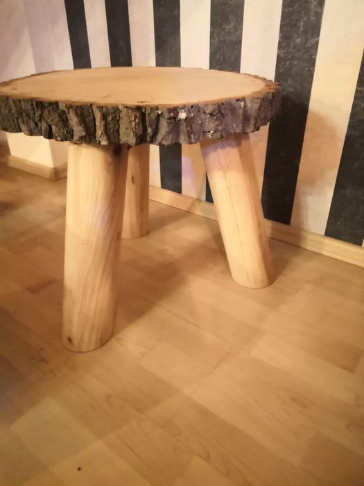 Stolik stojak kwietnik plaster dębowy żywica