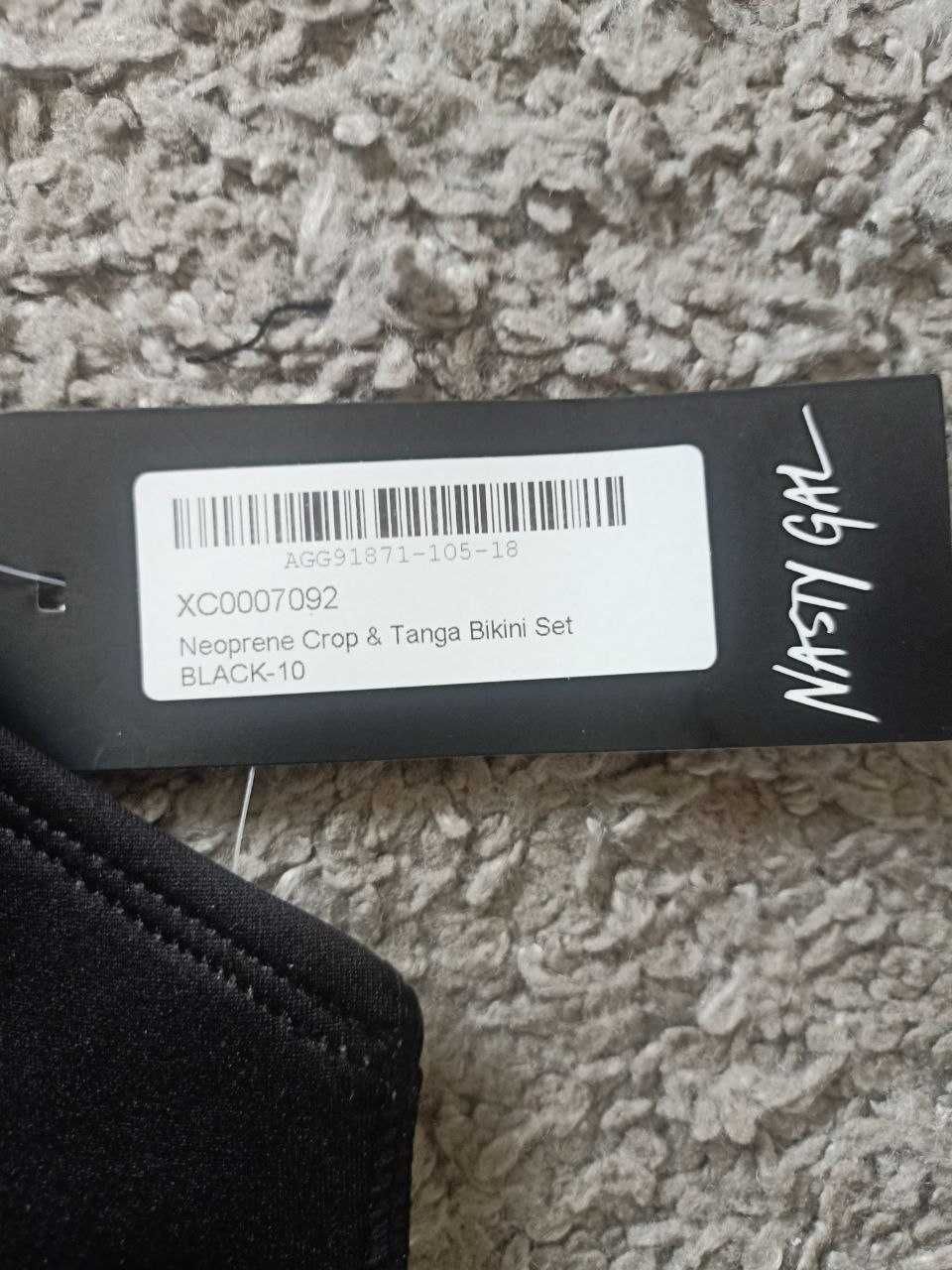 Чорний неопреновий купальник бікіні Nasty Gal