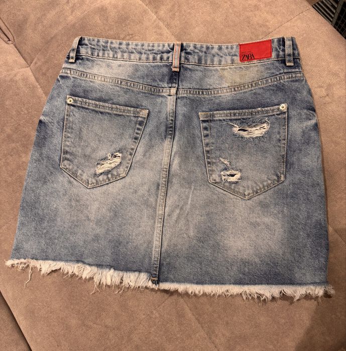 Джинсова спідниця zara синього кольору