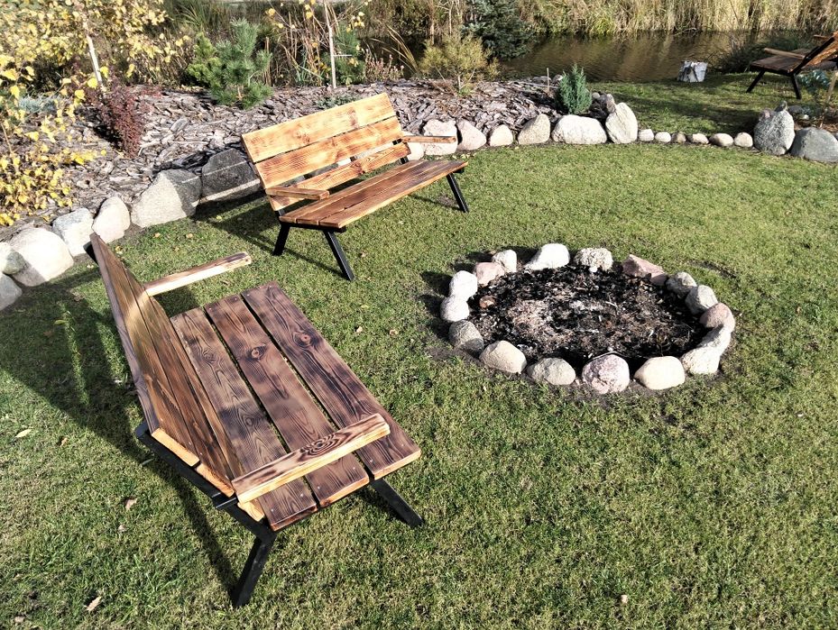 Komplet dwie ławki i stolik