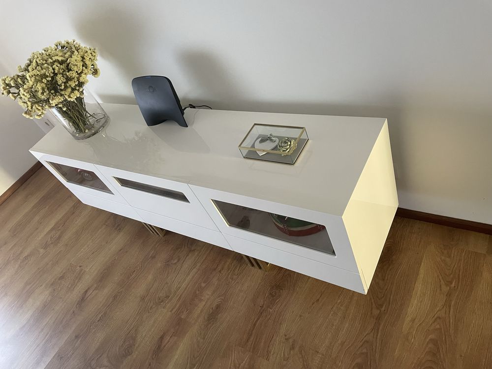 Consola TV branco lacado