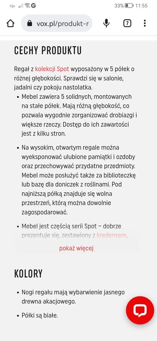 Regał/półka drewniany  VOX