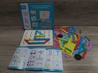 Nowy edukacyjny zestaw drewniany Montessori, nauka literek,cyferek