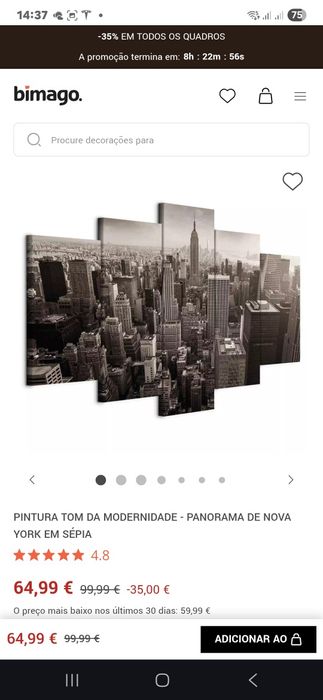 Vendo quadro novo nova york